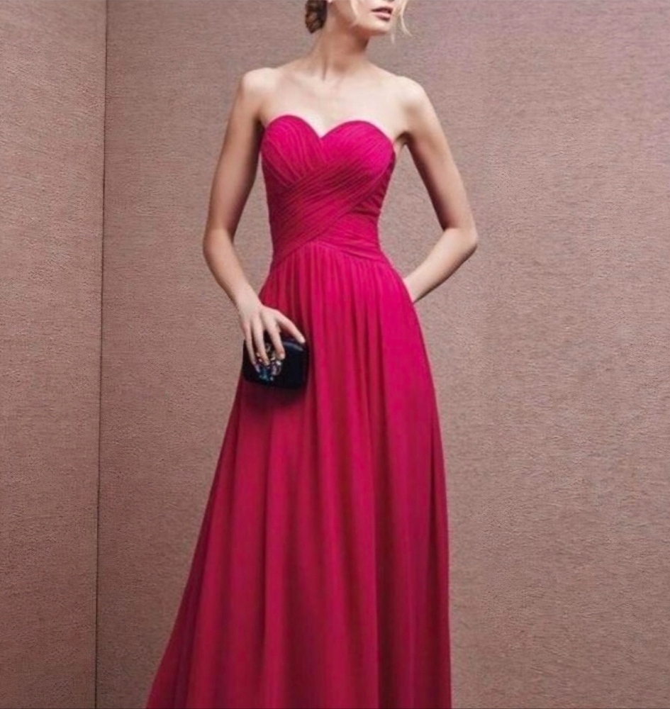 JS Boutique Strapless Gown Fuschia Size 8